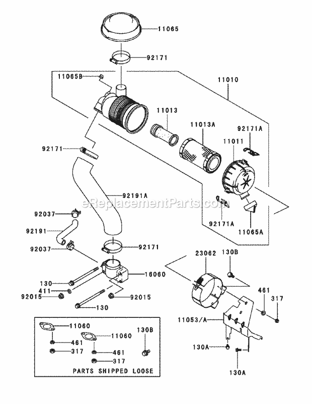 Fh680v-As29 Air Filter & Muffler Diagram and Parts List for M54-KW 53AI8CTW750 Cub Cadet Sprayer